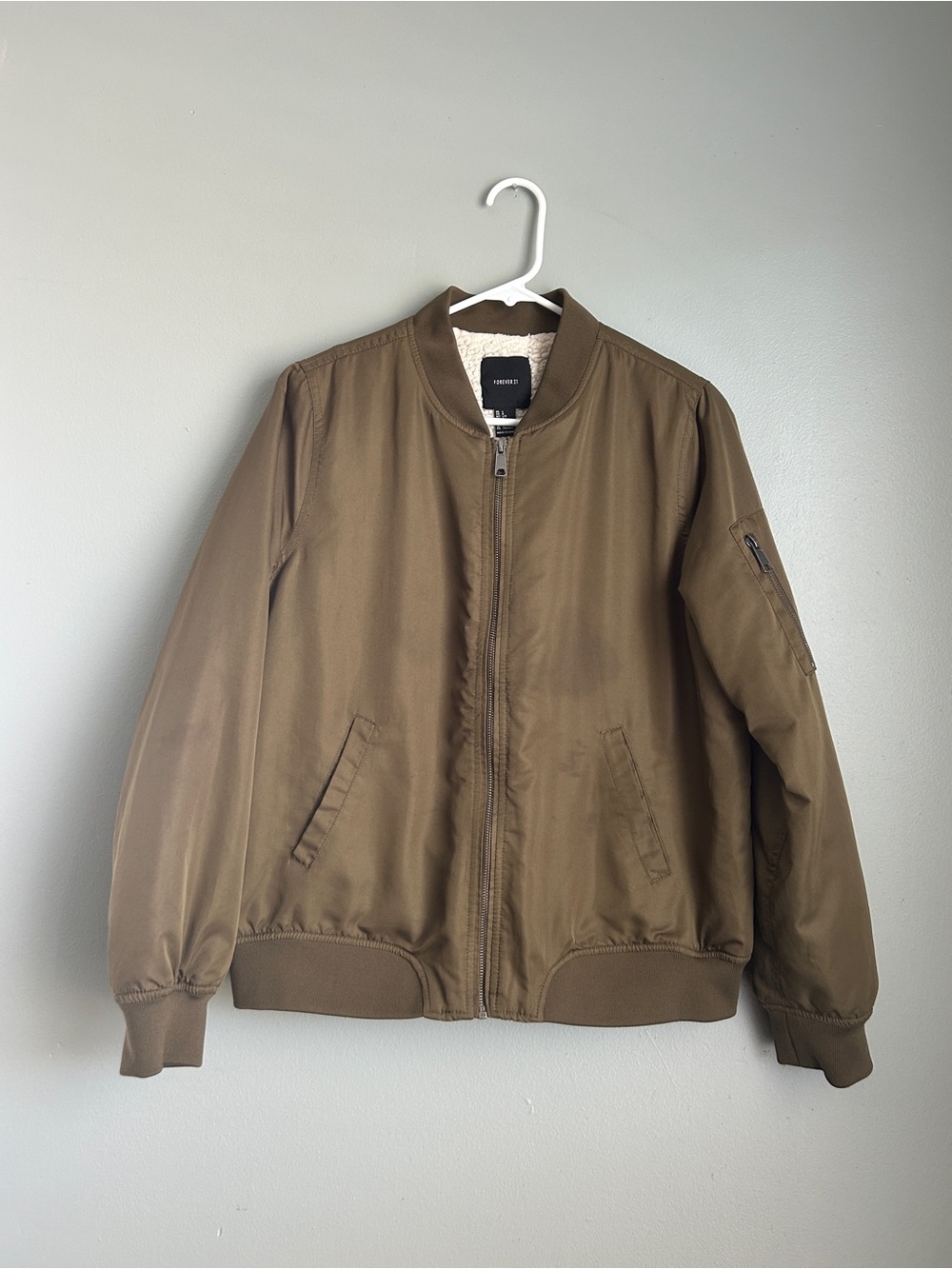 Forever 21 Olive Brown Bomber Jacket